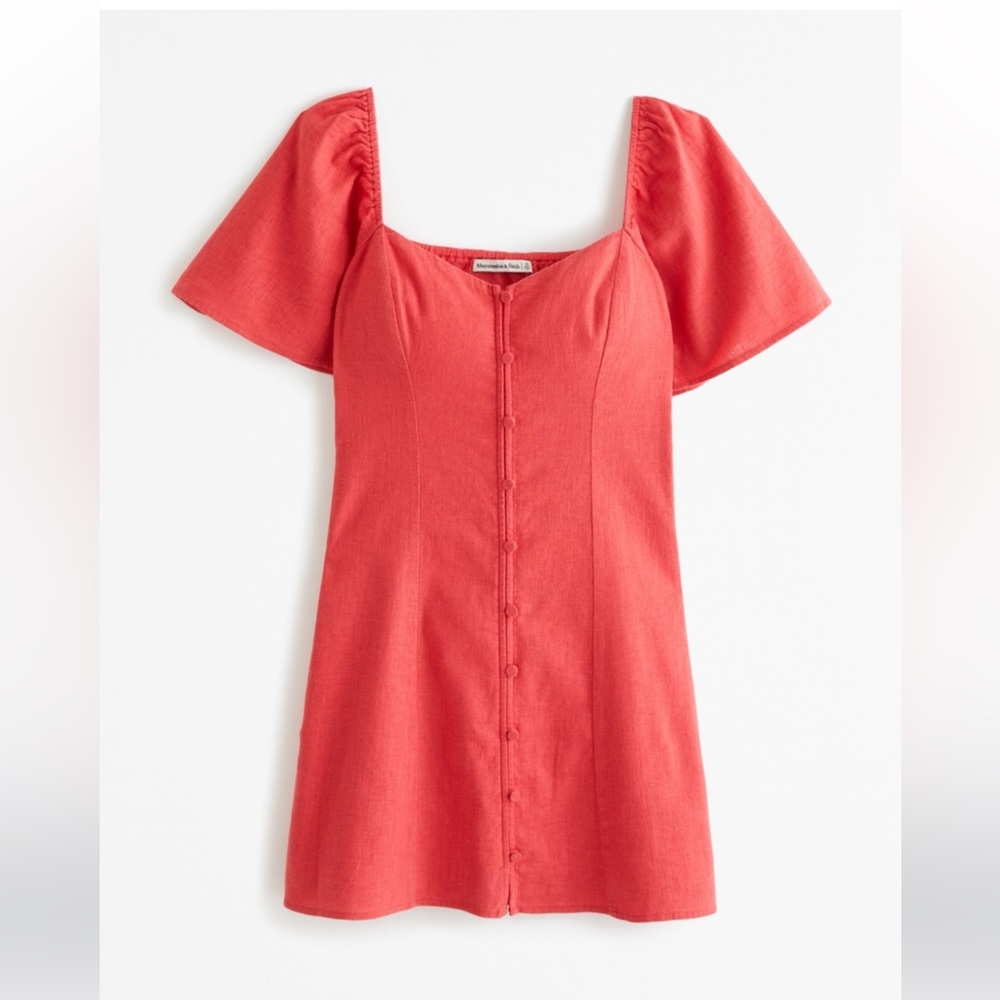 Linen-Blend Button-Through Mini
Dress